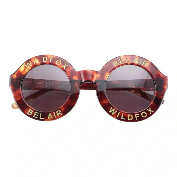 Wildfox Bel Air Frame | Tokyo Tortoise Round Sunglasses with Case MSRP 179 BNIB - Picture 6 of 16